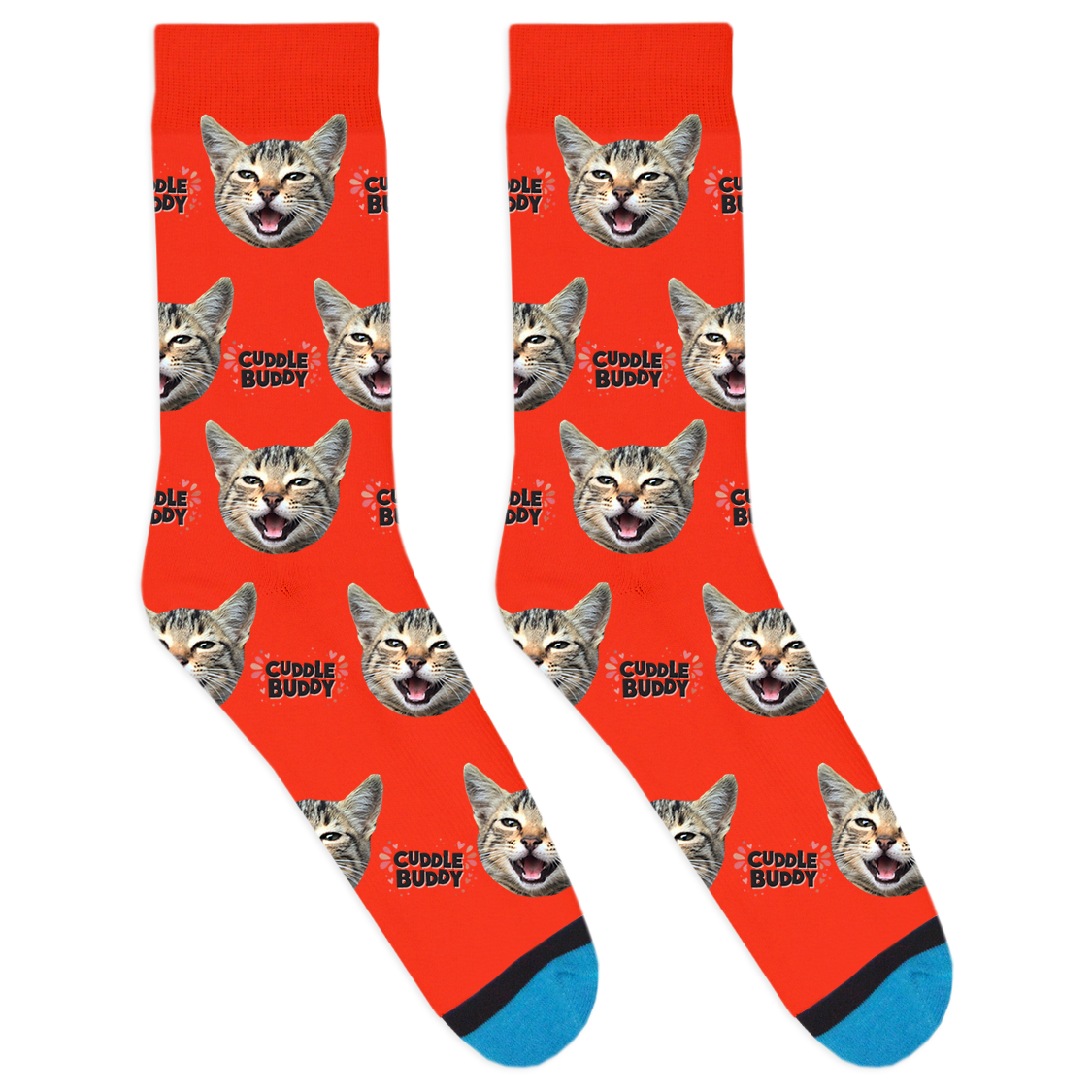 Custom Cuddle Buddy Black Socks