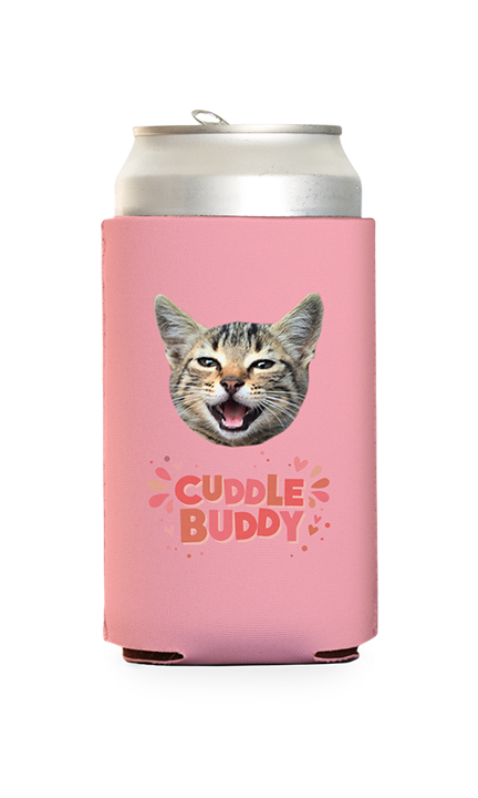 Custom Cuddle Buddy Pink Can Cooler