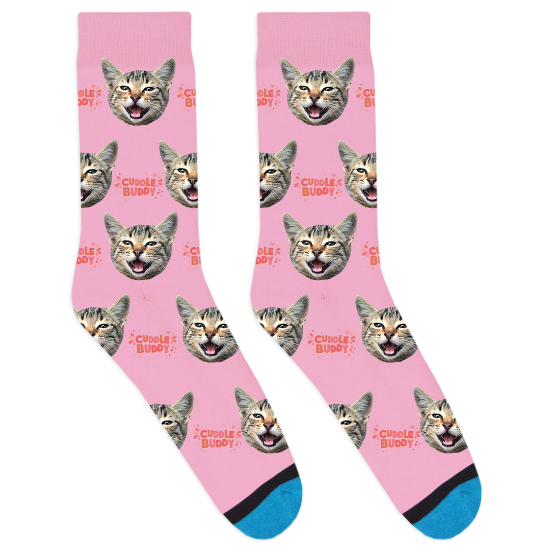 Custom Cuddle Buddy Pink Socks