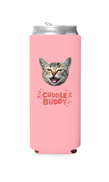 Custom Cuddle Buddy Pink Can Cooler