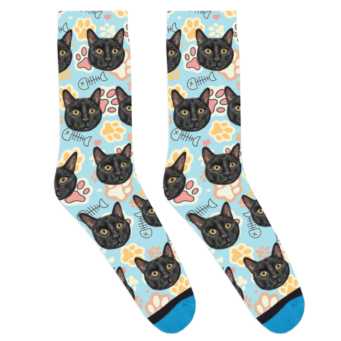 Custom Cat Pattern Socks