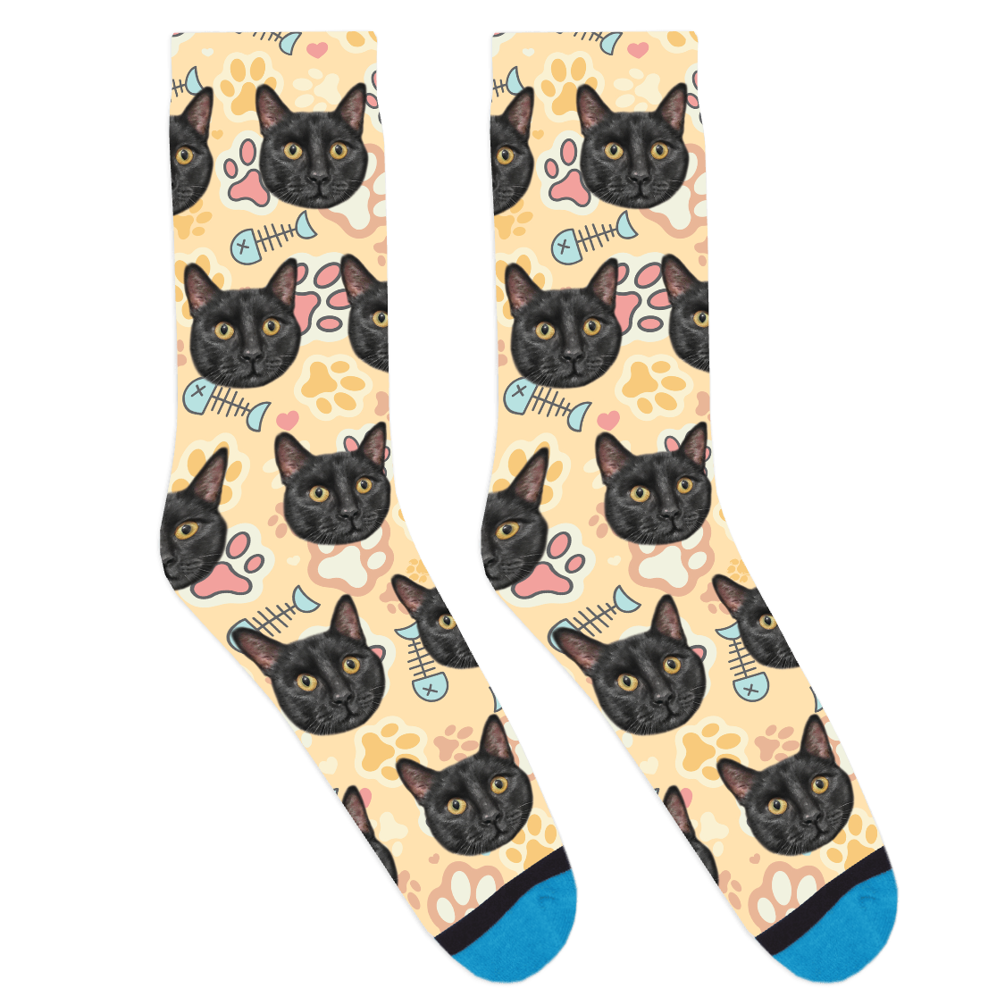 Custom Cat Pattern Socks