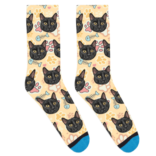 Custom Cat Pattern Socks