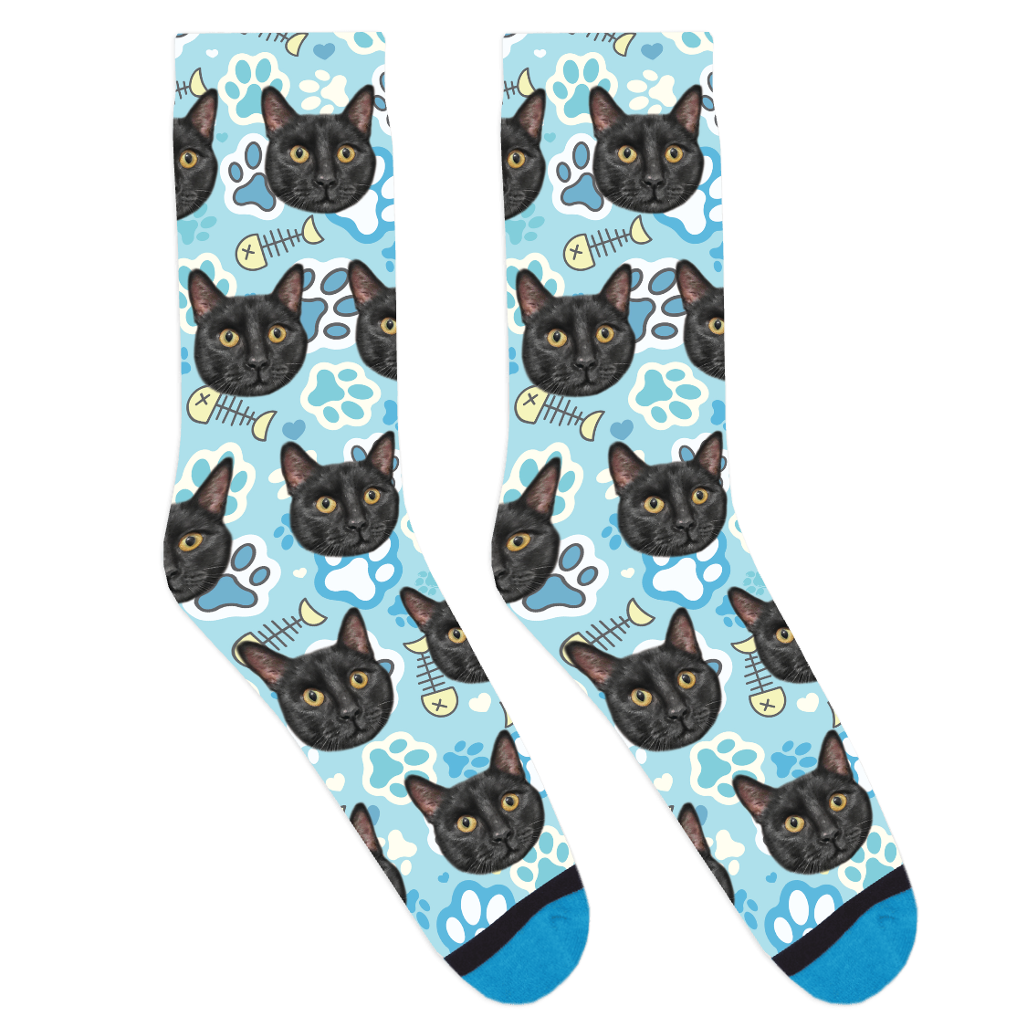 Custom Cat Pattern Socks