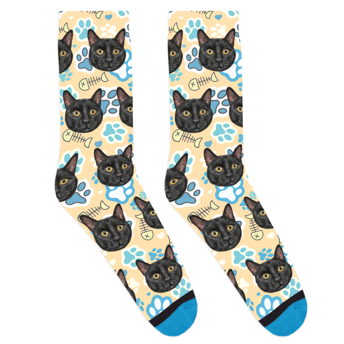 Custom Cat Pattern Socks