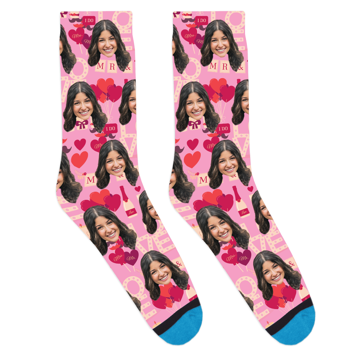 Custom Love Pattern Socks