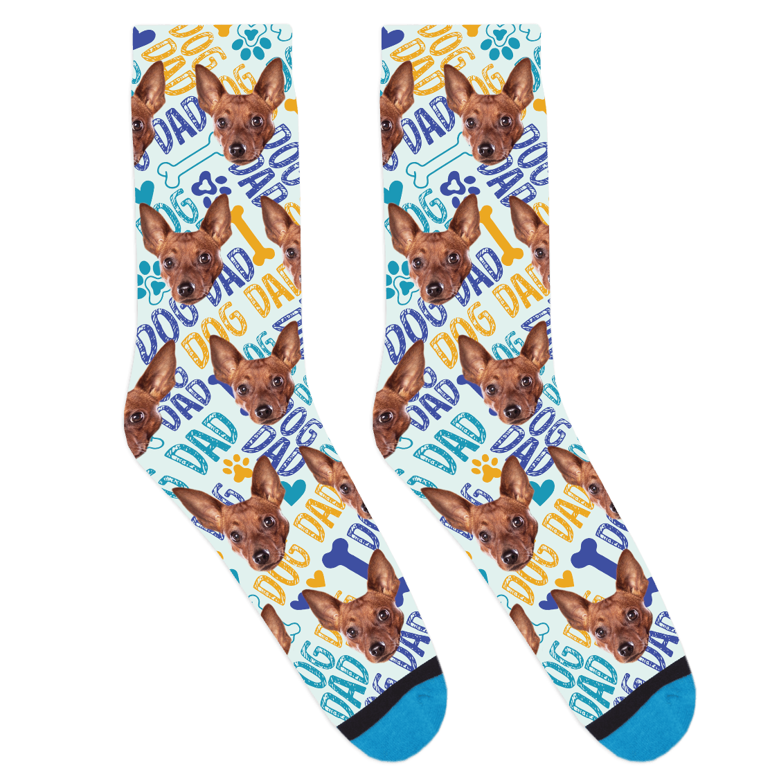Custom Dog Dad Pattern Socks