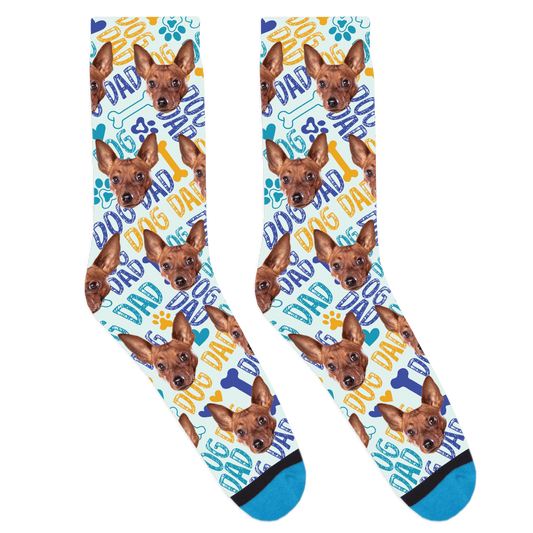 Custom Dog Dad Pattern Socks