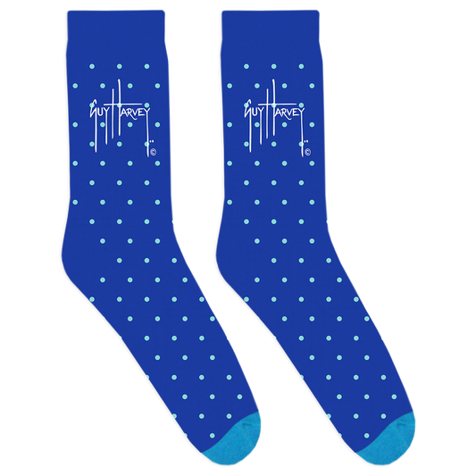 Guy Harvey Bamboo Knitted Socks: Mahi Dots