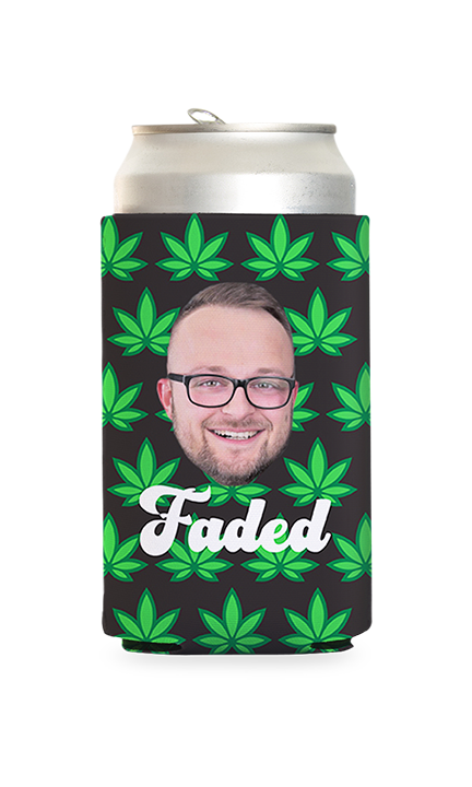 Custom Faded Weed Can Cooler