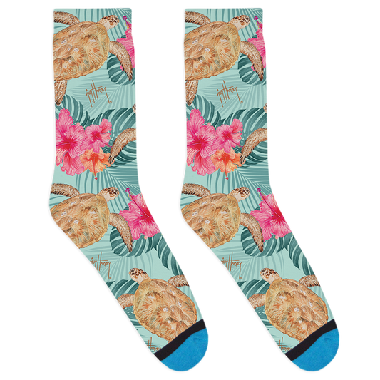 Guy Harvey Floral Turtle Socks