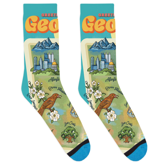 Georgia Vintage Map Socks