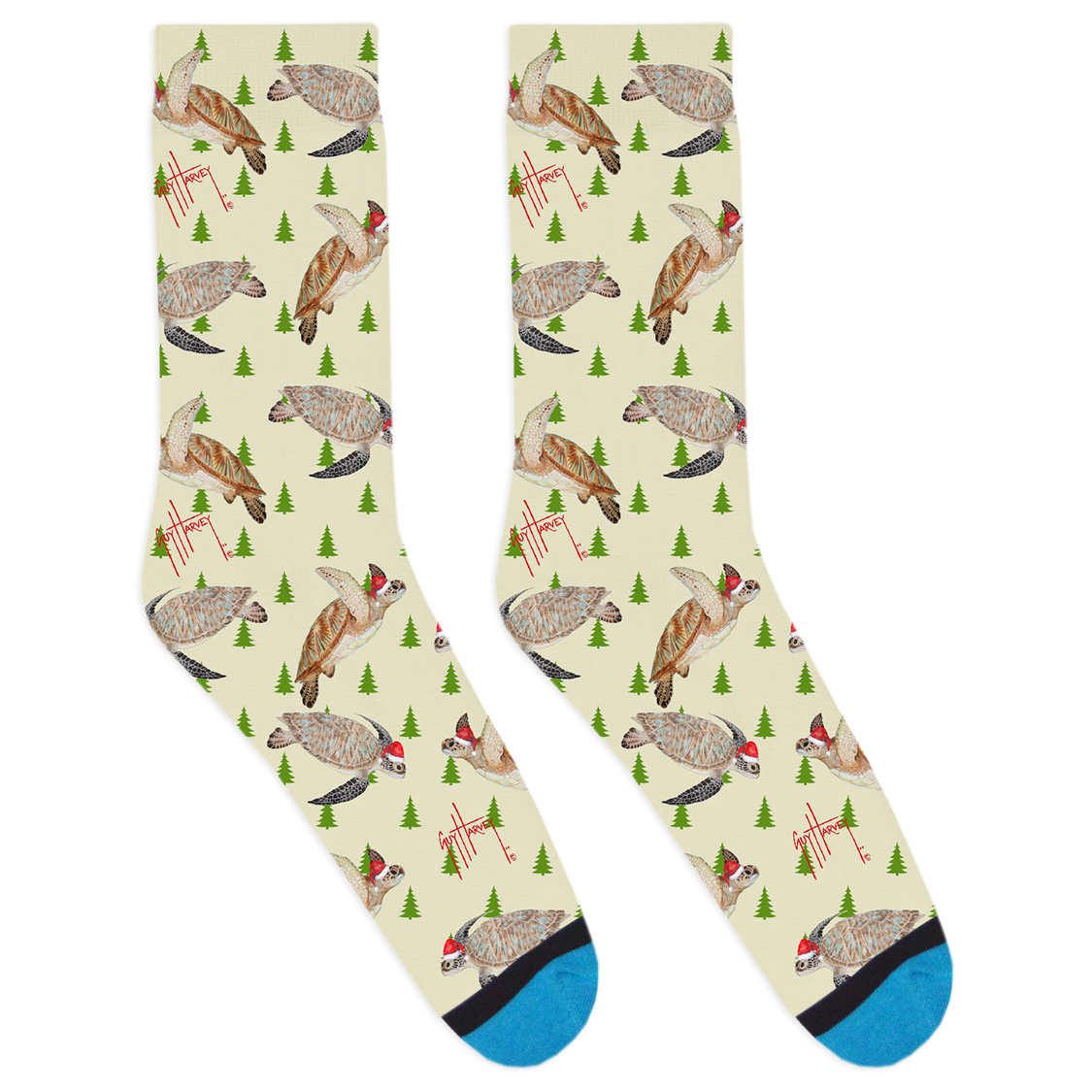 Guy Harvey Holiday Turtles Socks