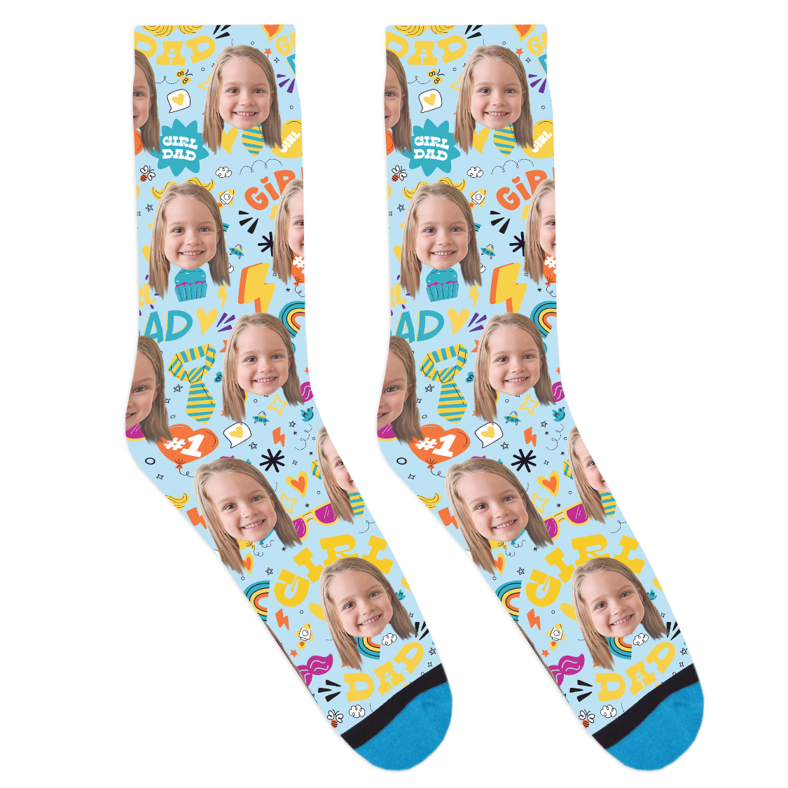 Custom Girl Dad Pattern Socks