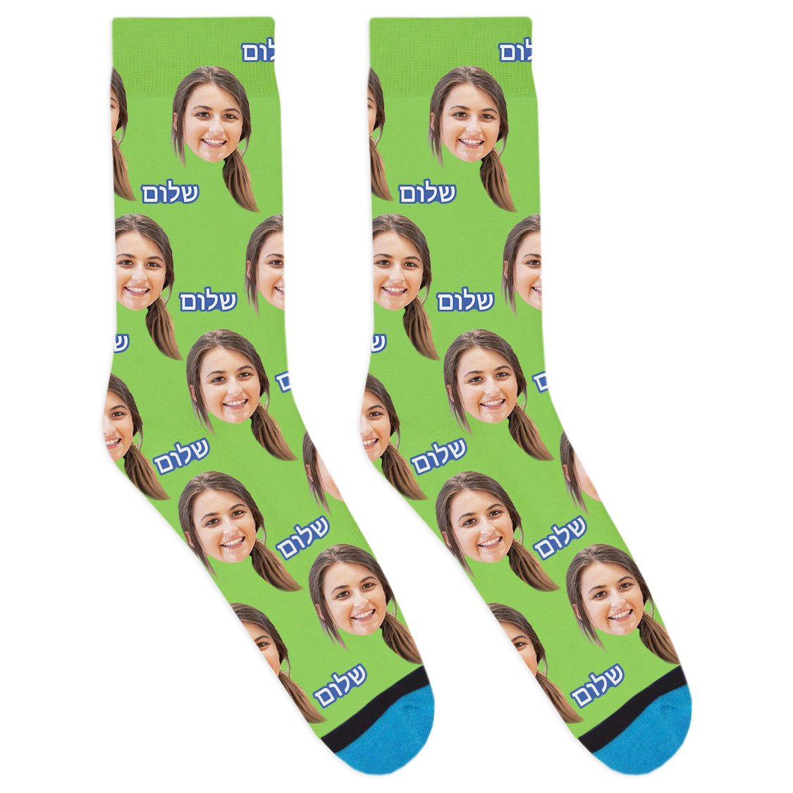 Custom Shalom Hebrew Socks