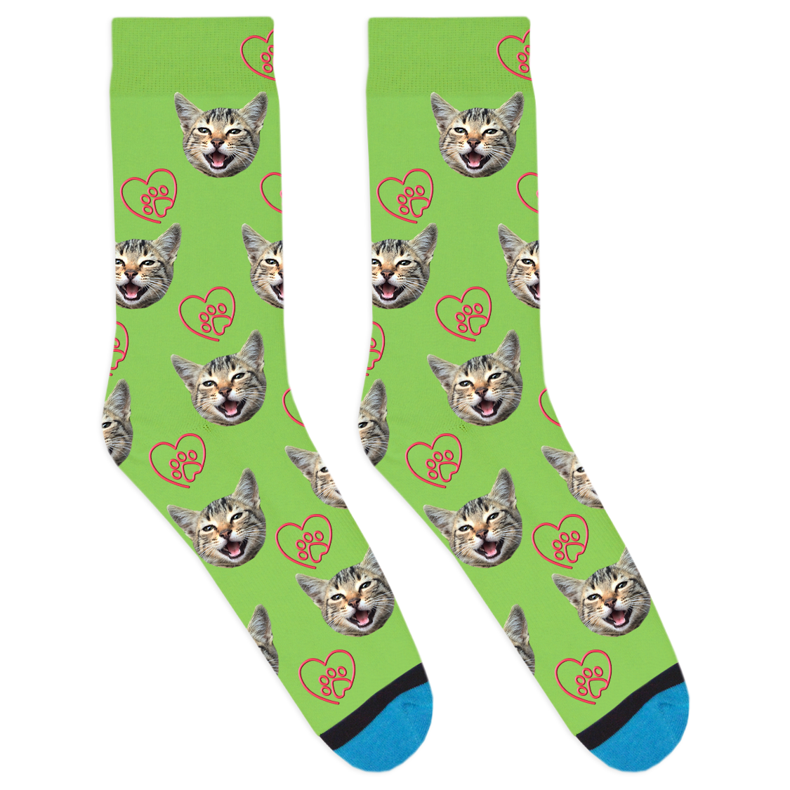 Custom Paw Heart Socks