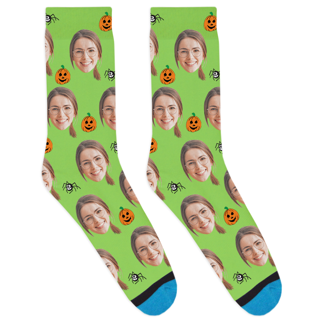 Custom Pumpkins and Spiders Socks