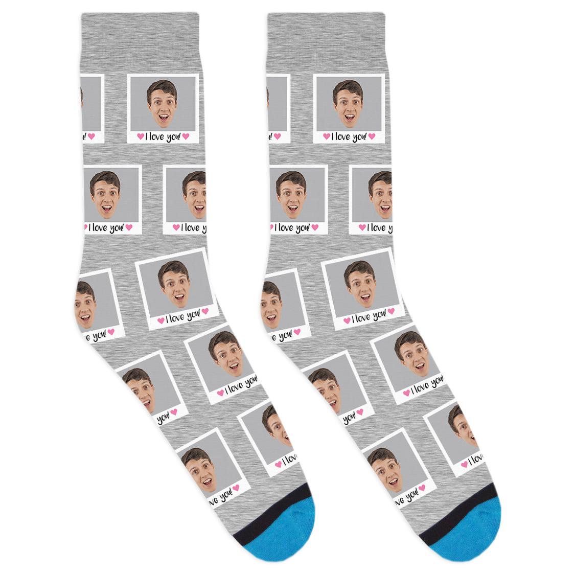 Custom I Love You Polaroid Socks (One Head)