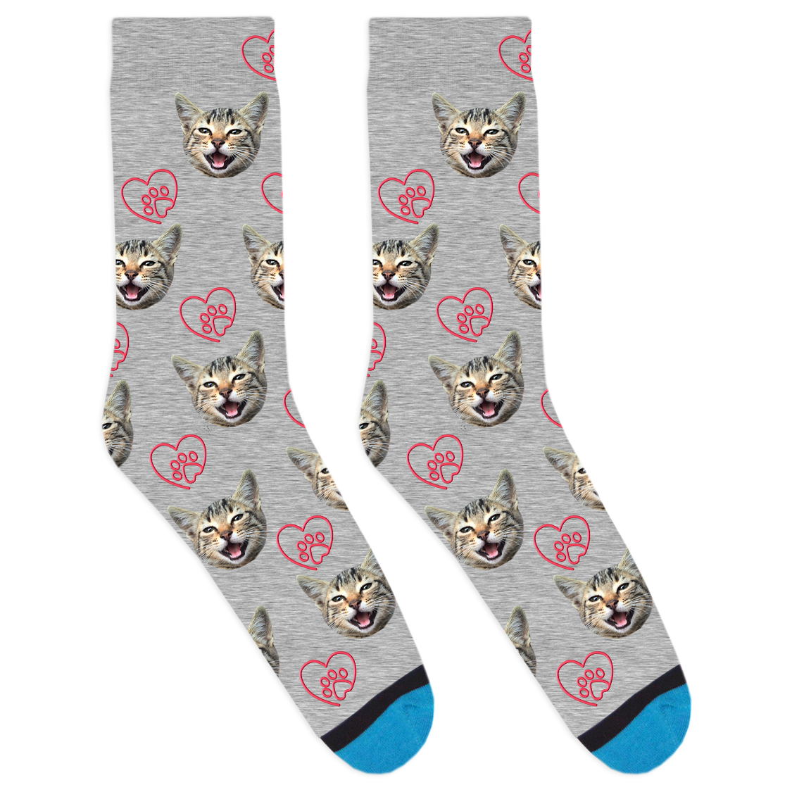 Custom Paw Heart Socks