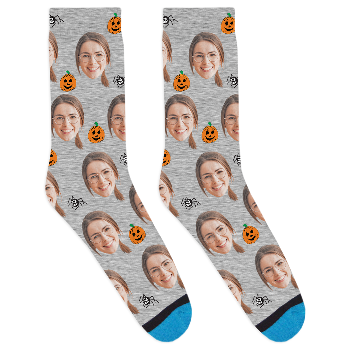 Custom Pumpkins and Spiders Socks
