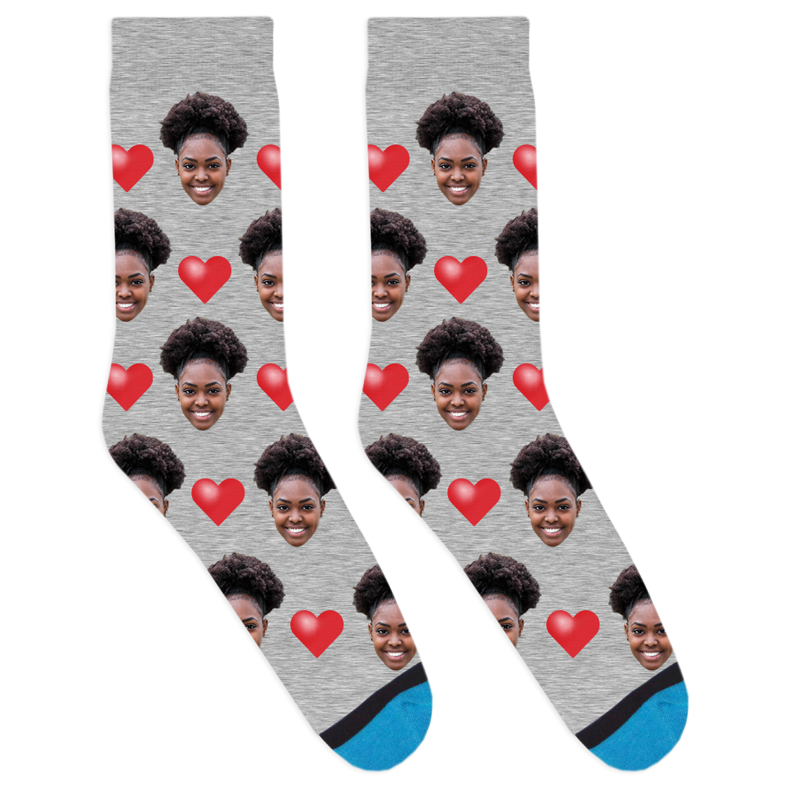 Custom Big Heart Socks