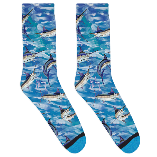 Guy Harvey Blue Marlin Repeat Socks