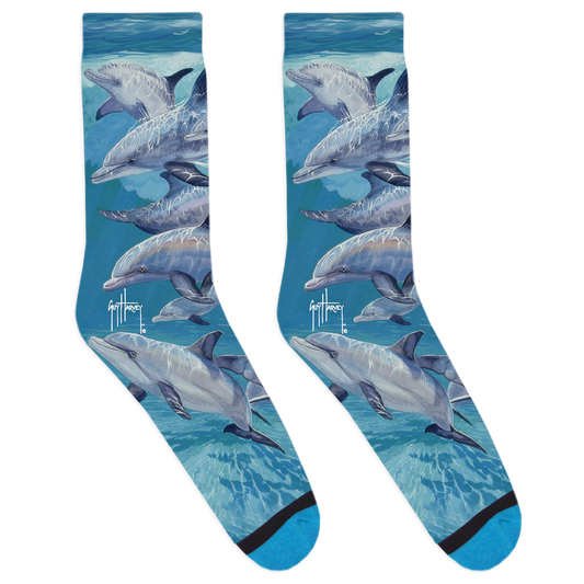 Guy Harvey Dolphin Family Socks