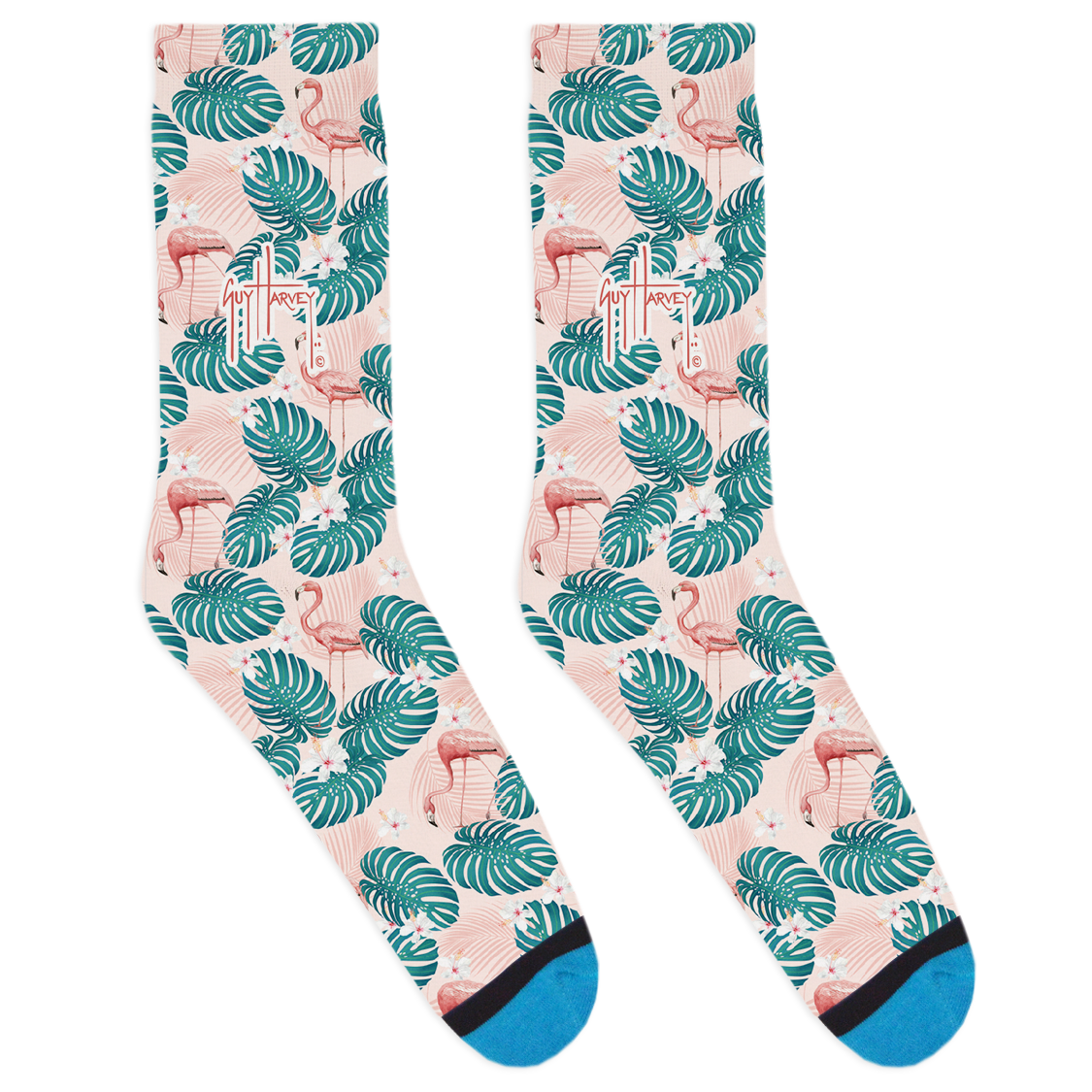 Guy Harvey Floral Flamingos Socks