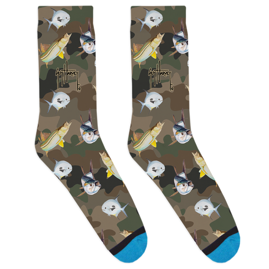 Guy Harvey Inshore Camo Collage Socks