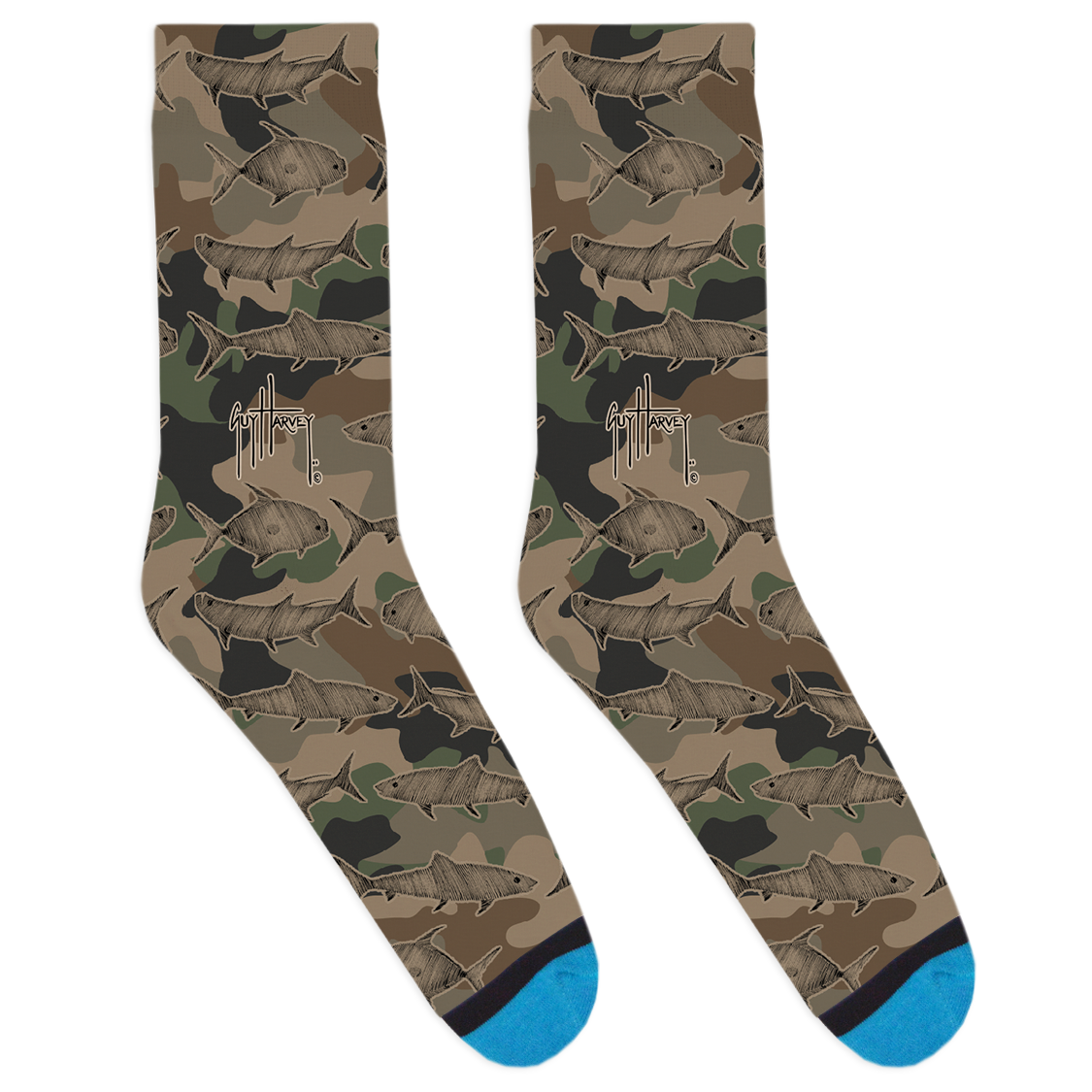 Guy Harvey Inshore Camo Scribble Socks