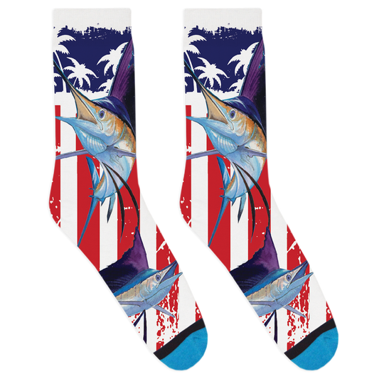 Guy Harvey Sailfish Americana Socks