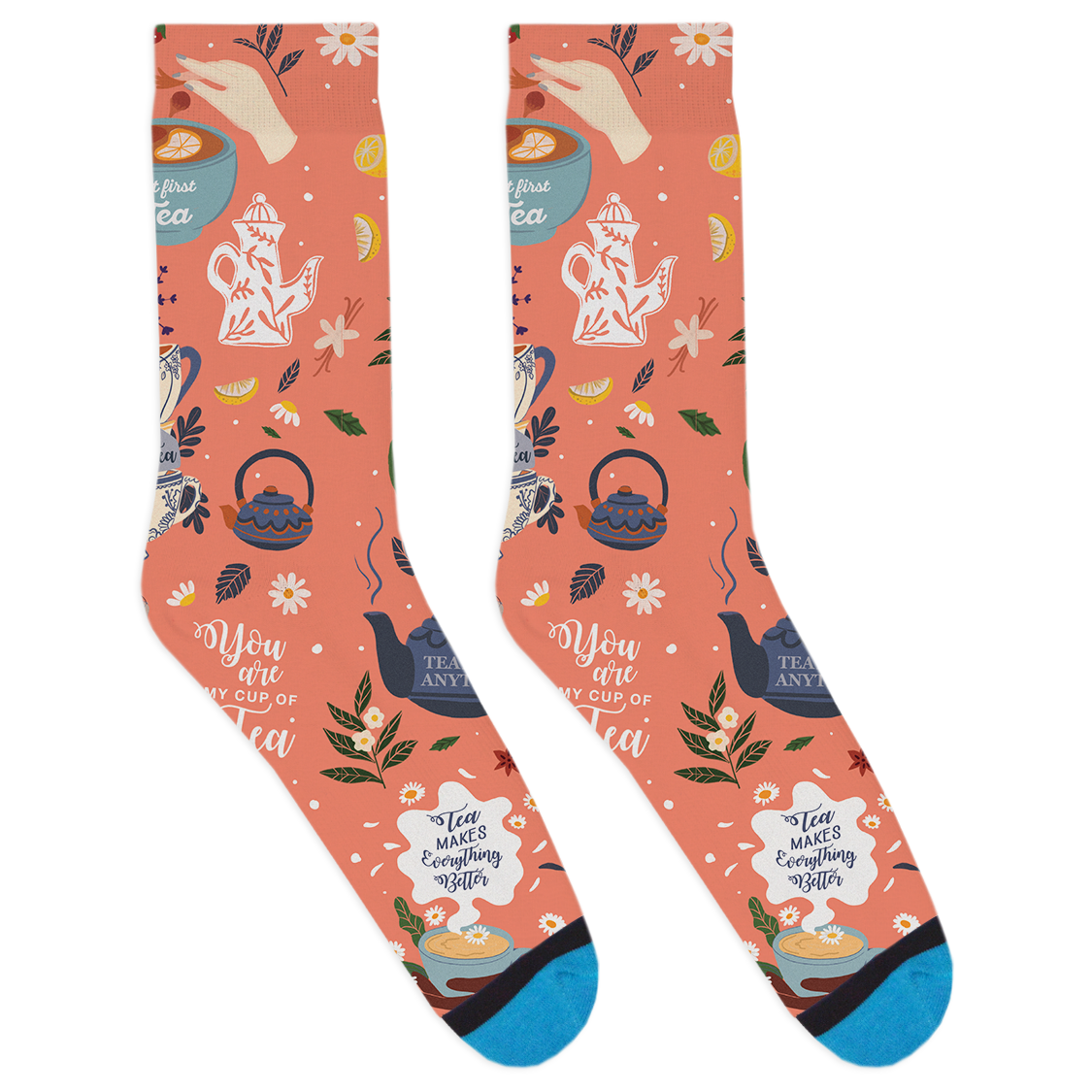 Handdrawn Tea Socks