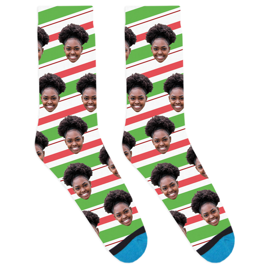 Custom Holiday Stripe Socks