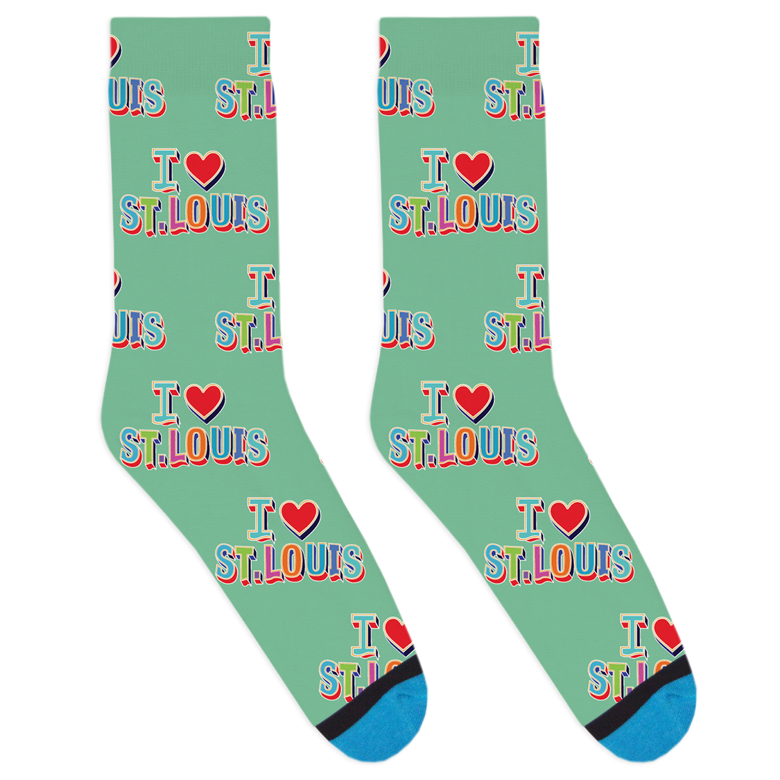 I Heart St Louis Socks