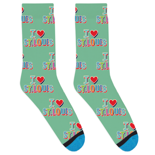 I Heart St Louis Socks