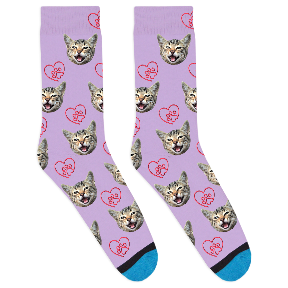 Custom Paw Heart Socks