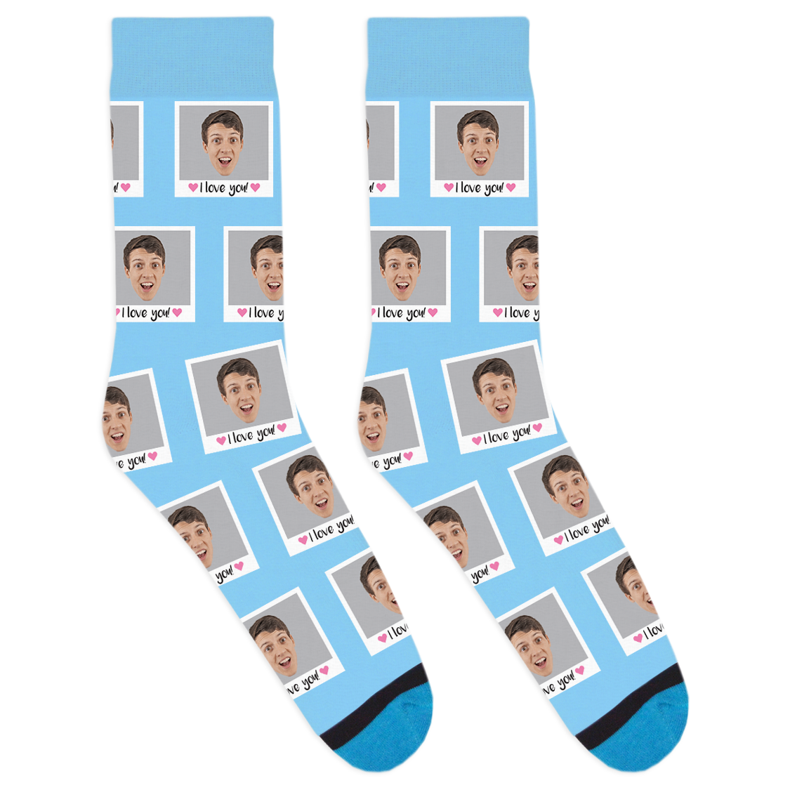 Custom I Love You Polaroid Socks (One Head)
