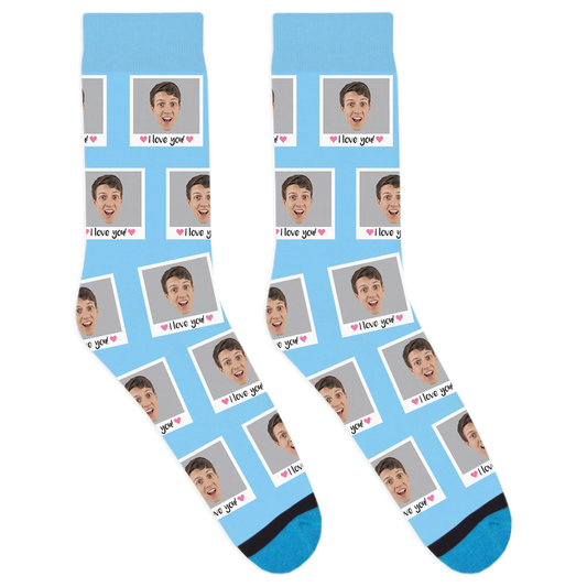Custom I Love You Polaroid Socks (One Head)