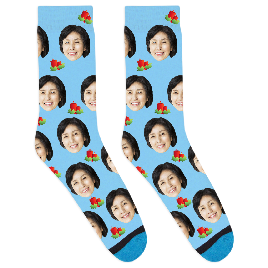 Custom Christmas Candle Socks