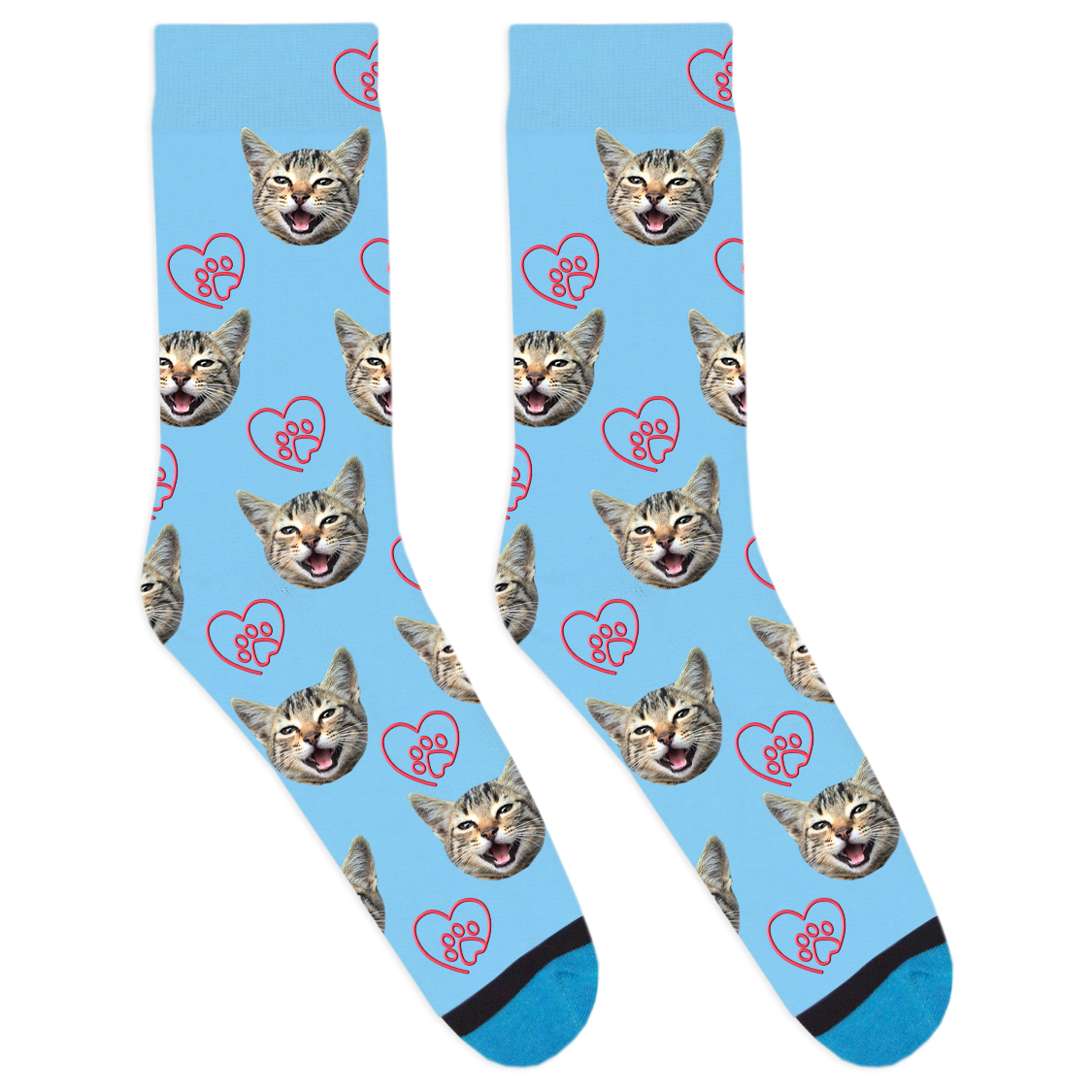 Custom Paw Heart Socks