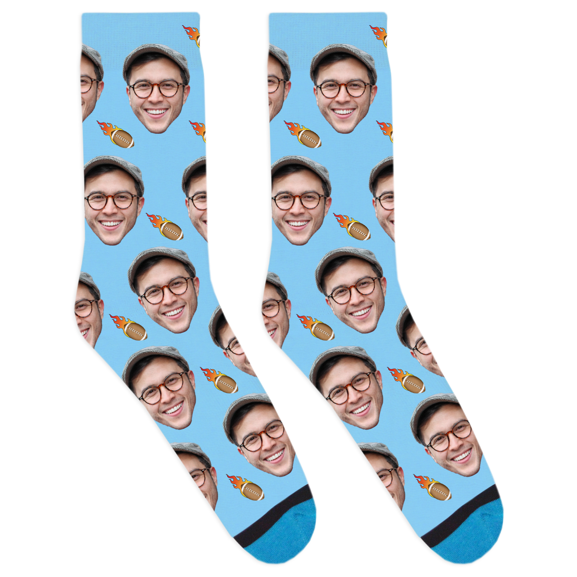 Custom Flaming Football Socks