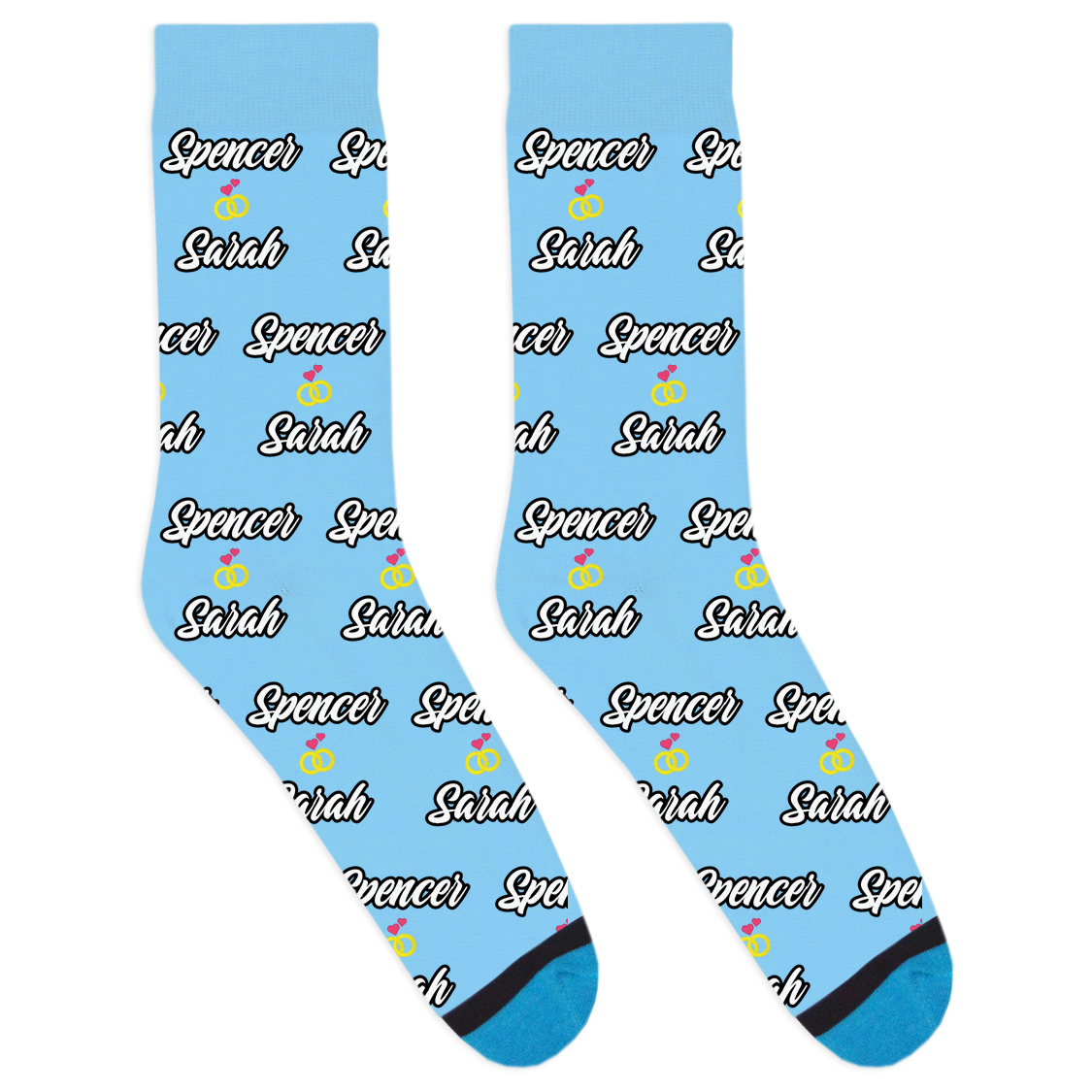 Custom Two Name Ring Socks