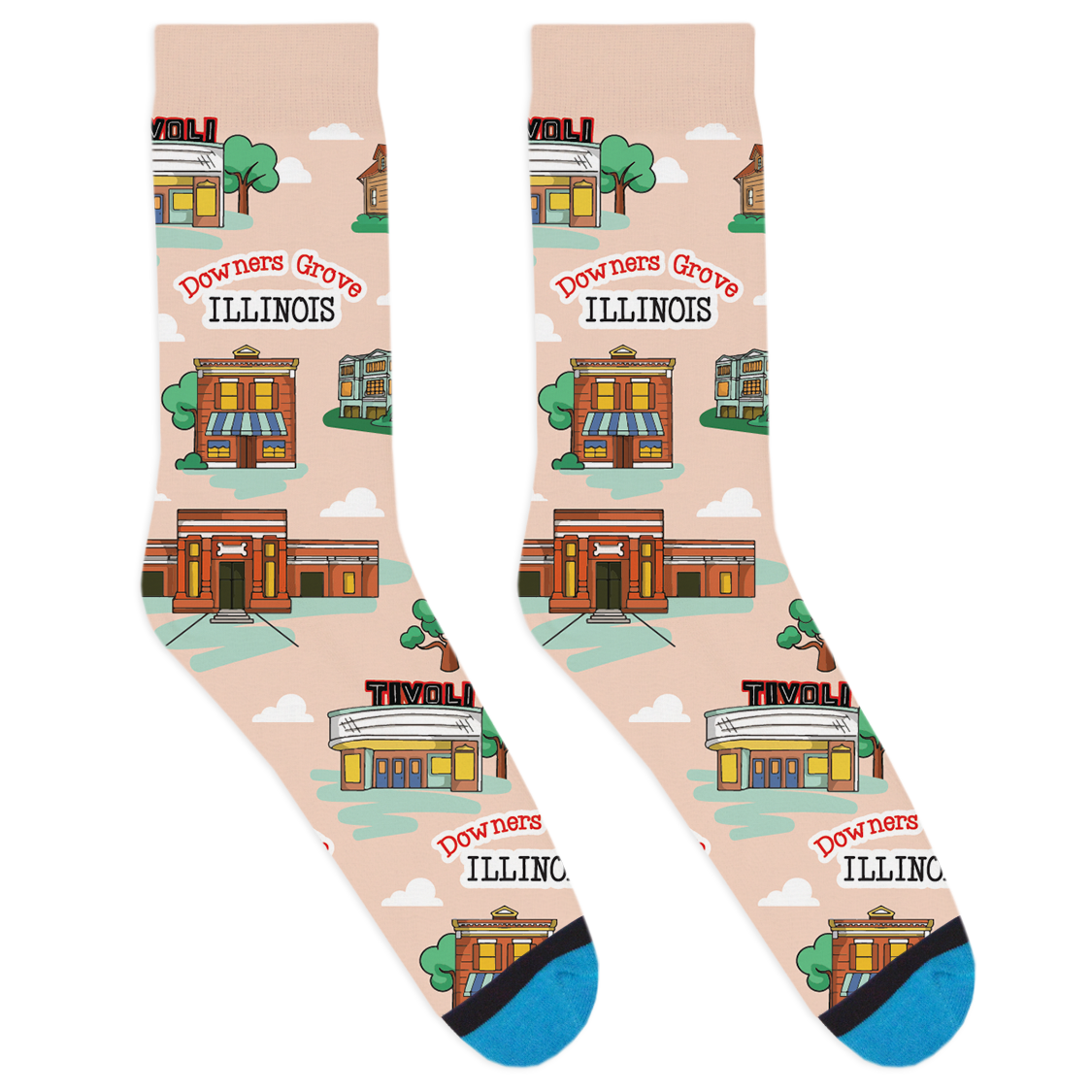 Local Landmarks - Downer's Grove Socks