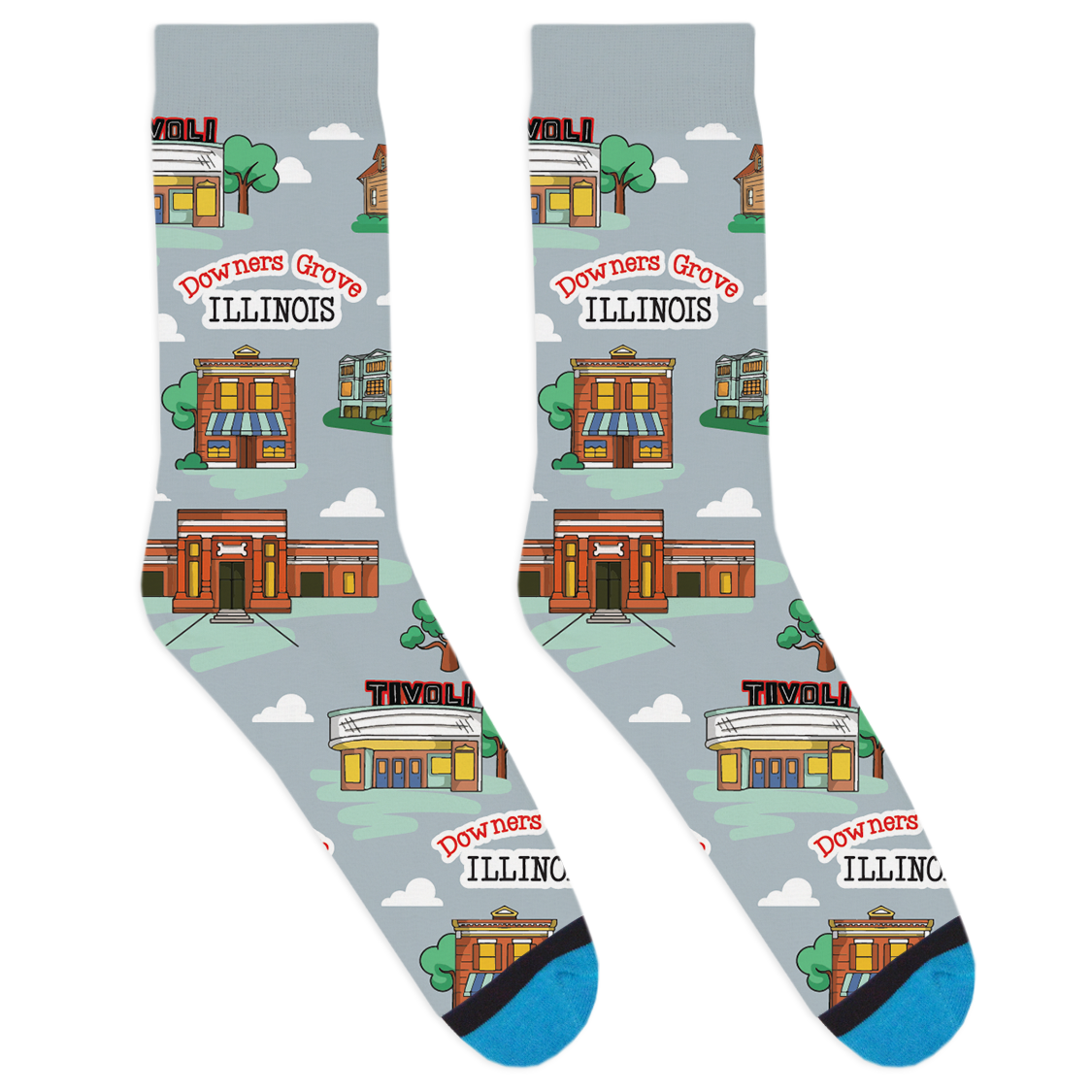 Local Landmarks - Downer's Grove Socks