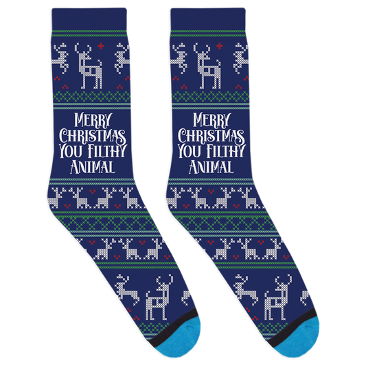 Merry Christmas You Filthy Animal Socks