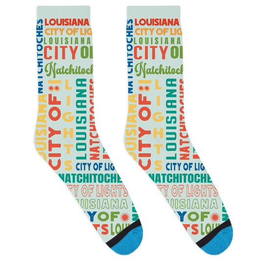 Natchitoches Text Socks