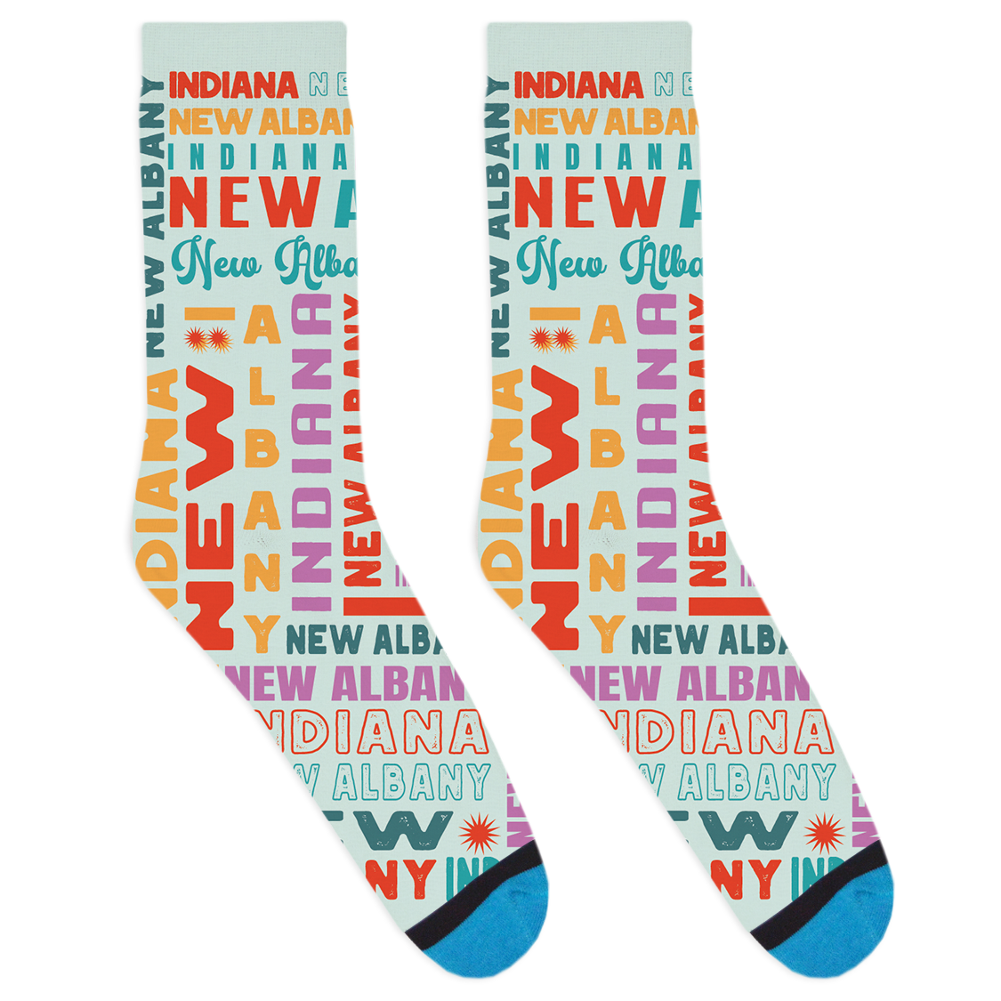 New Albany Text Socks
