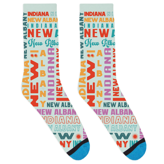 New Albany Text Socks