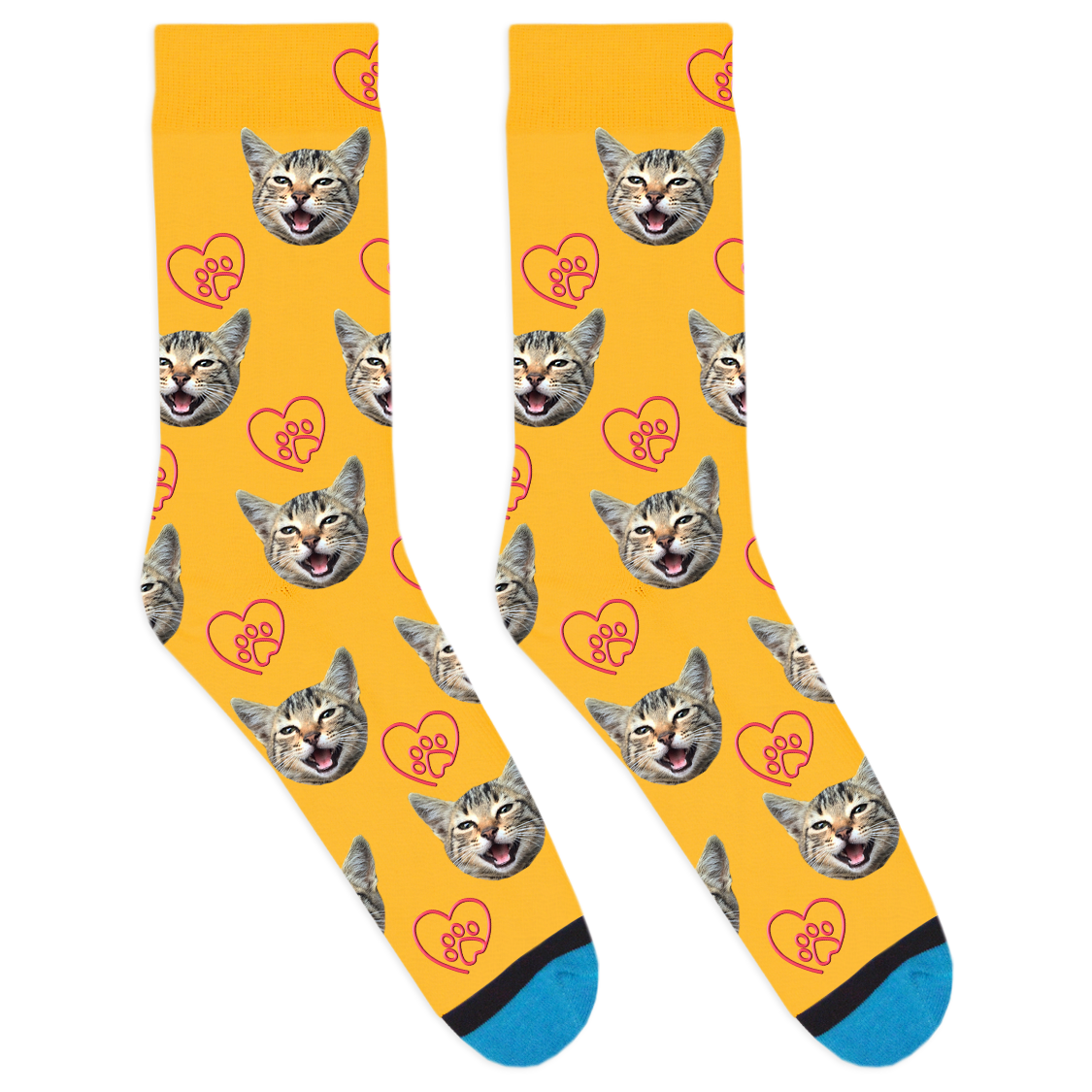 Custom Paw Heart Socks
