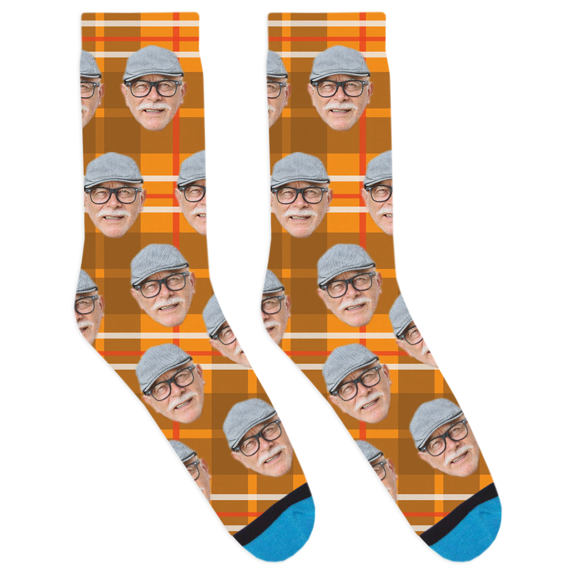 Custom Orange Plaid Socks